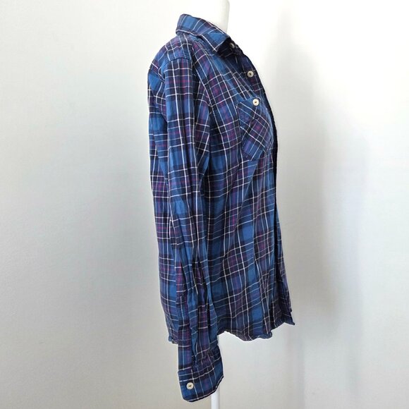 American Eagle Blue Plaid Button Down Shirt Men’s XS Grunge Indie Tumblr 2010s - Picture 5 of 13